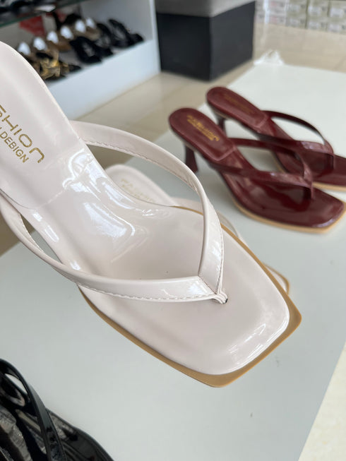 Single Straps Square Open Toe Heel